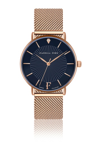 Isabella Ford 藍色 Isabella Ford Florence Rose Gold Mesh Women Watch 775E6AC926839EGS_1