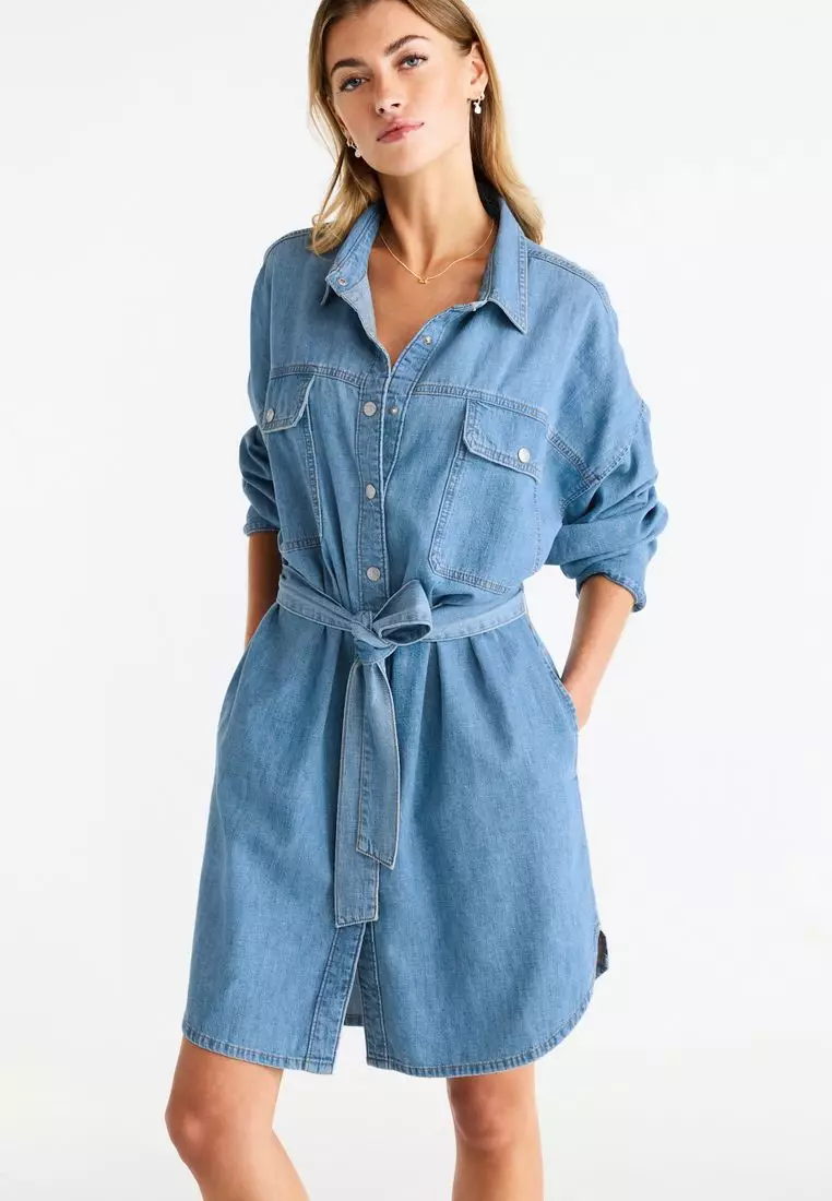 Denim dresses at store next