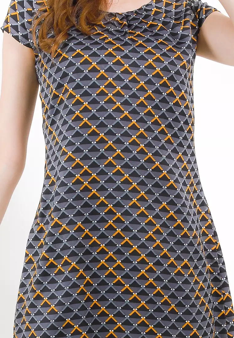 Albia Dress In Grey Print