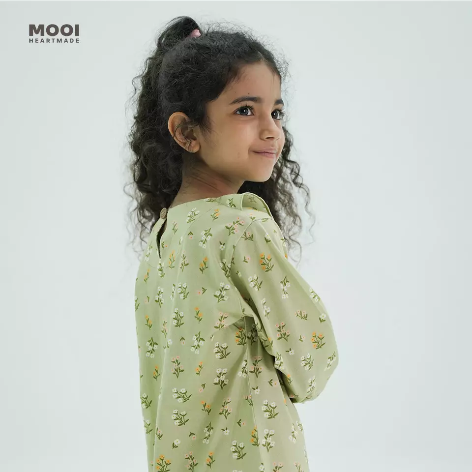 Mooi Atasan Anak Perempuan Erica Ruffle Top - Pink Snow