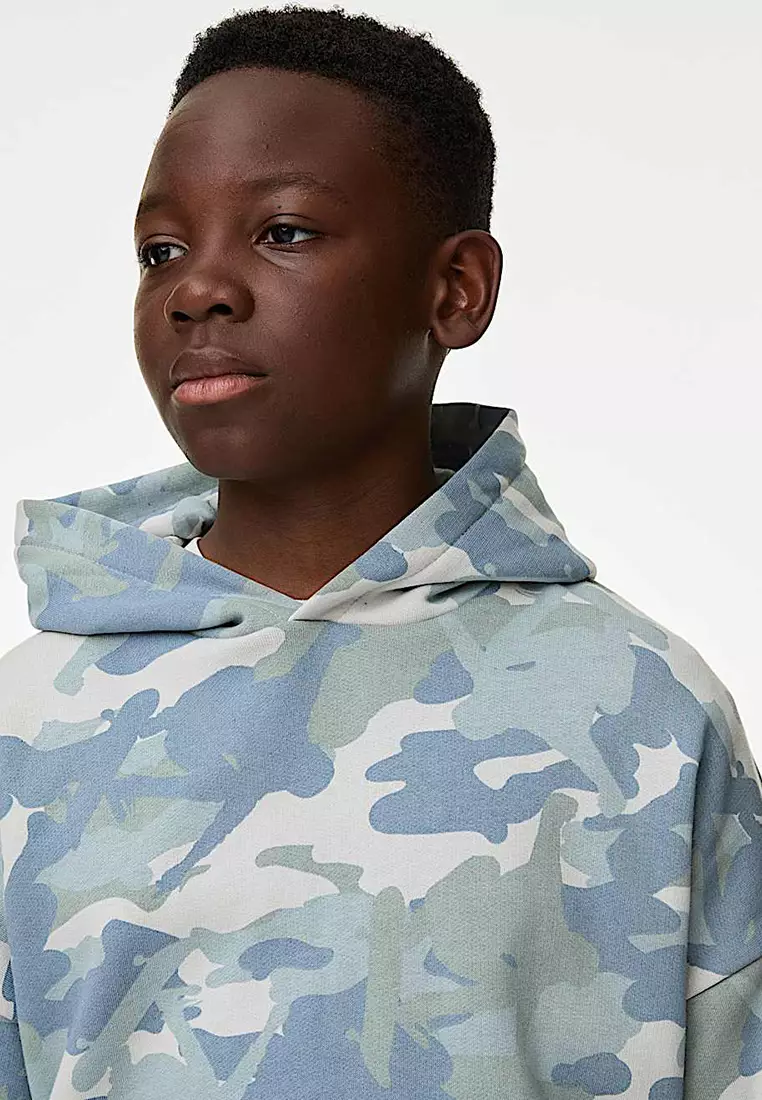 Cotton Rich Camouflage Hoodie