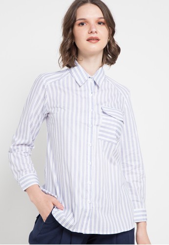 New Baju Wanita  Blouse Atasan Warna Blue Harga Online Murah