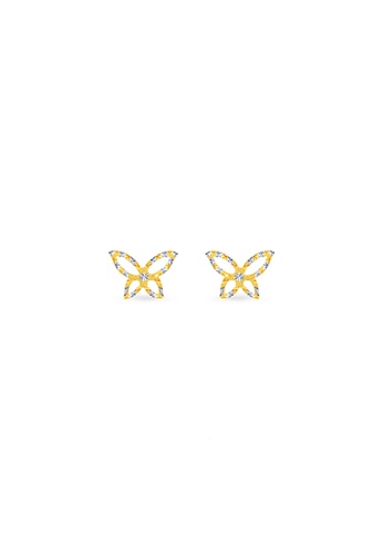 MJ Jewellery white and gold MJ Jewellery Butterfly Gold Earrings S154, 375 Gold 6945DACC0F656FGS_1