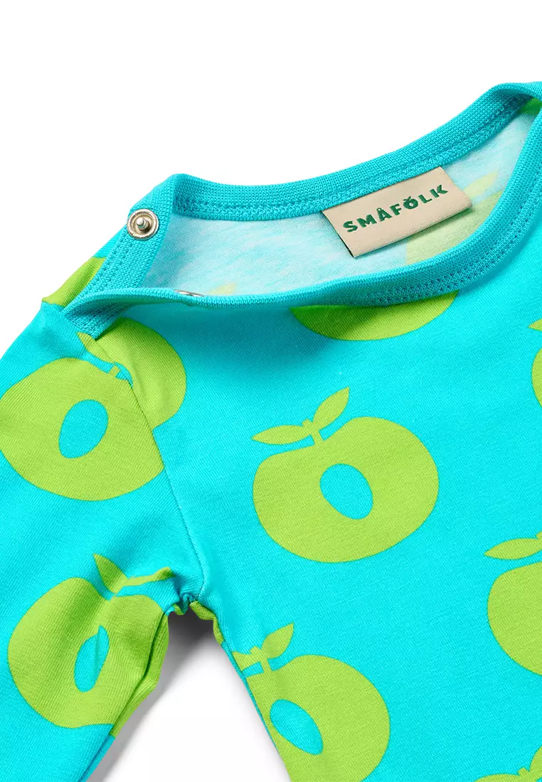 Long-sleeved baby body with apples