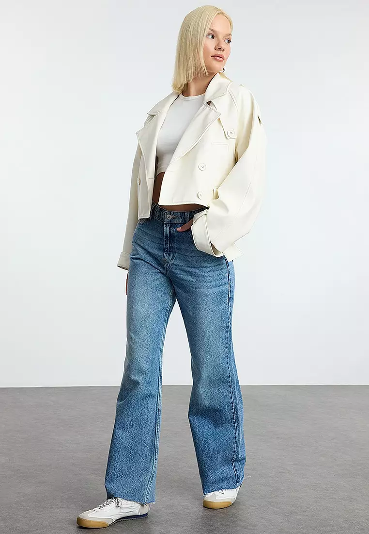 Cotton High Waist Jeans