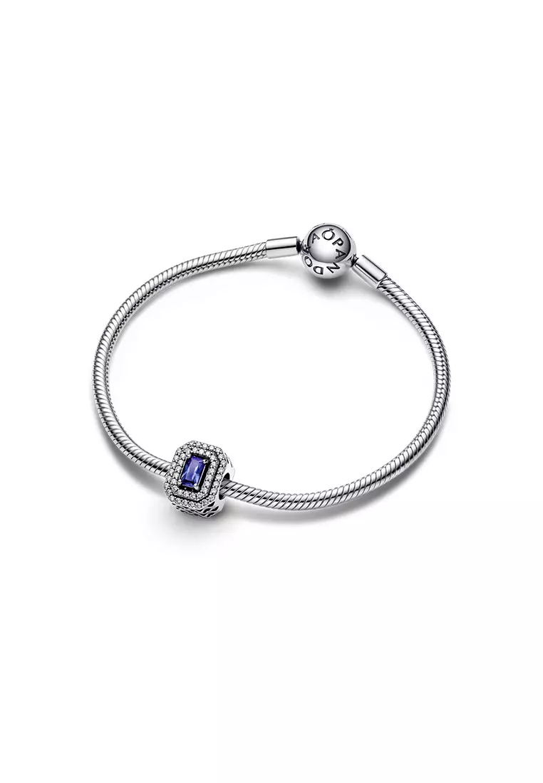Pandora Blue Sparkling Levelled Rectangular Charm