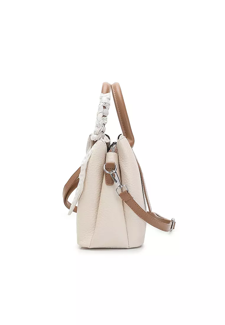 Women's Top Handle Bag / Sling Bag / Crossbody Bag - White