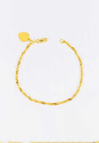 Arthesdam Jewellery gold Arthesdam Jewellery 916 Gold Twisted Bracelet with Heart Charm ACA51AC5D34B27GS_1