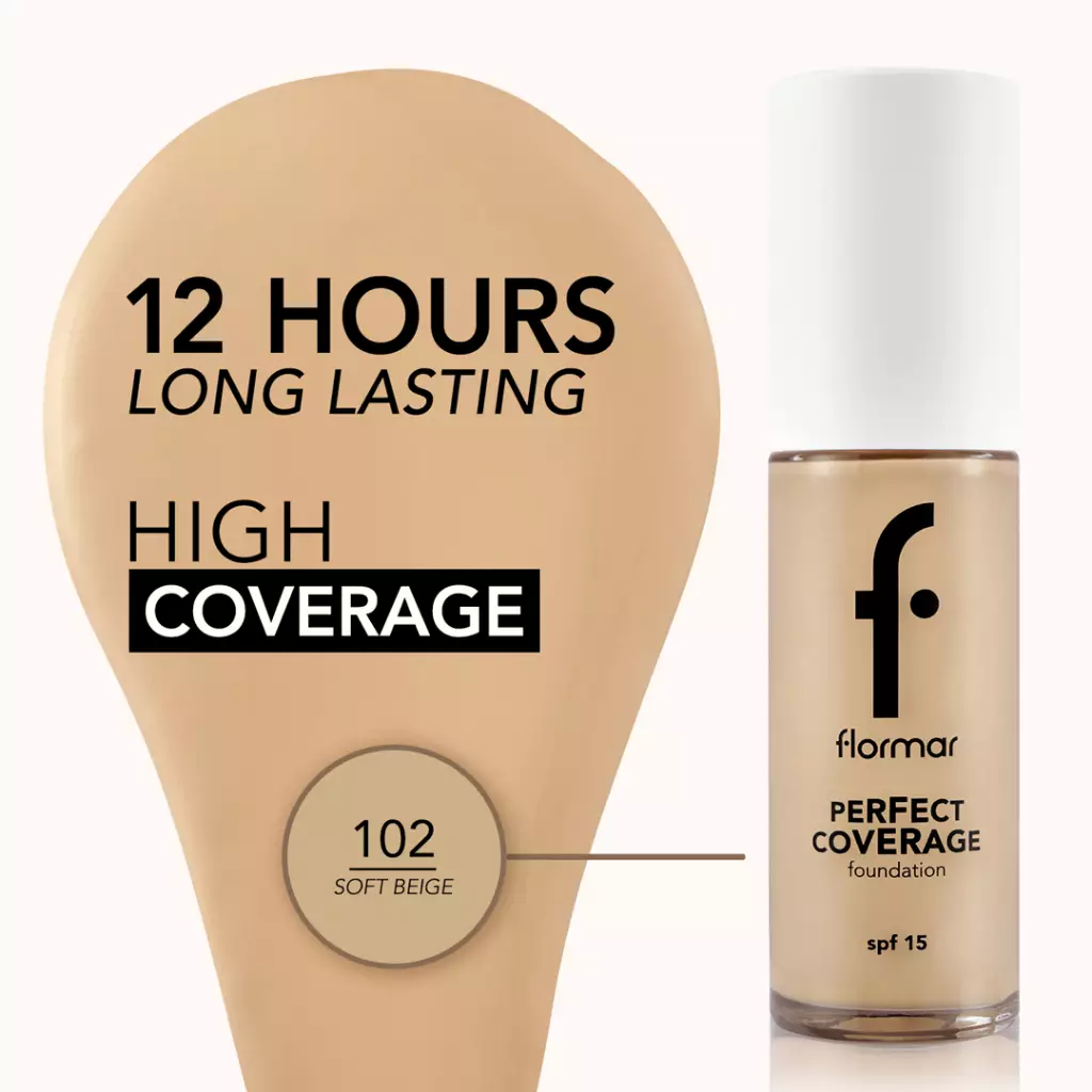 Flormar Perfect Coverage Foundation - 102 Soft Beige