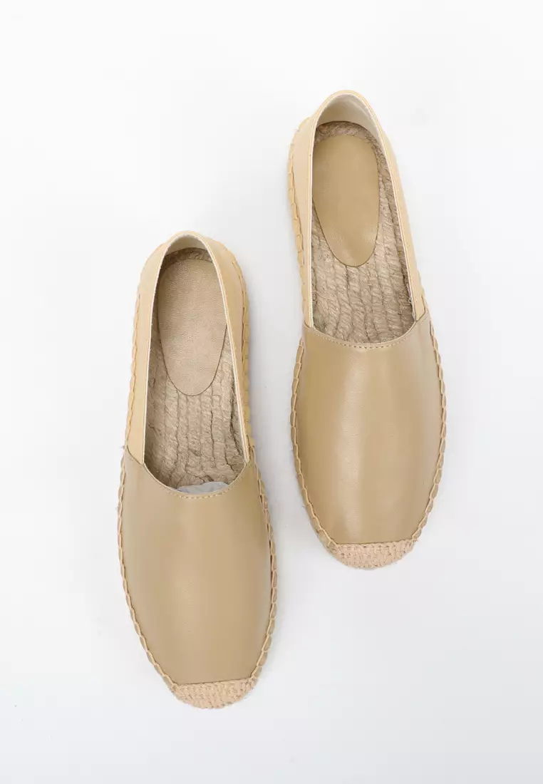Color Matching Lamb Leather Espadrilles HB7102