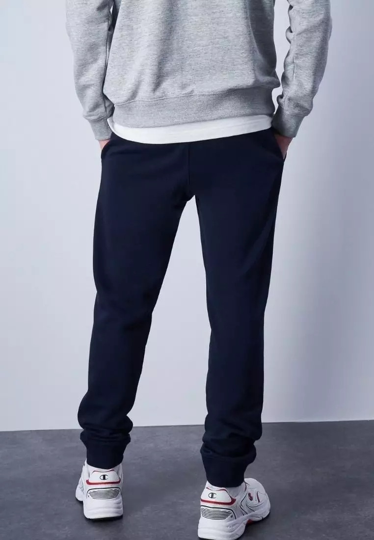 Rib Cuff Pants With Embroidered Brand Logo