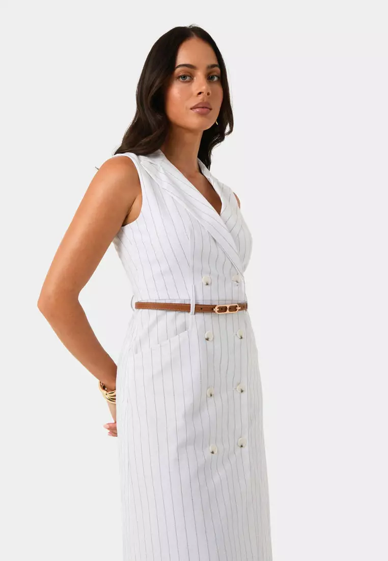 Ria Stripe Cotton Blend Dress