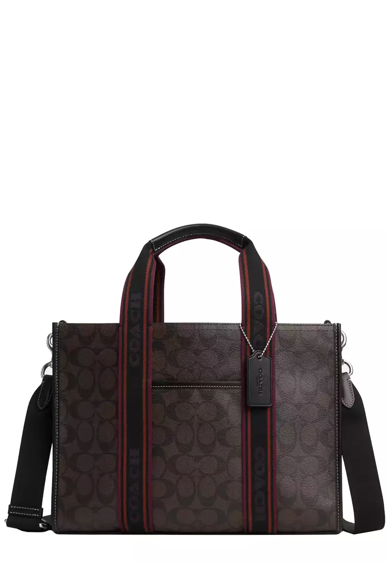 Smith Tote Bag In Signature Canvas in Brown/ Multi CN058