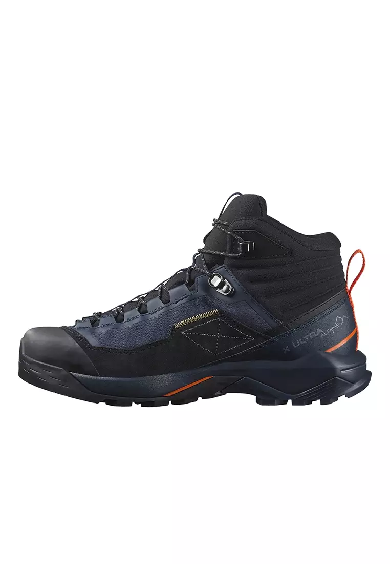 X ULTRA ALPINE MID GORE-TEX Men's Hiking Boots in Blue Nights / Black / Red Orange