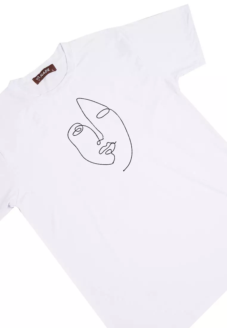 Nade NTC28 kaos anti kusut stretch fit body aesthetic face line putih