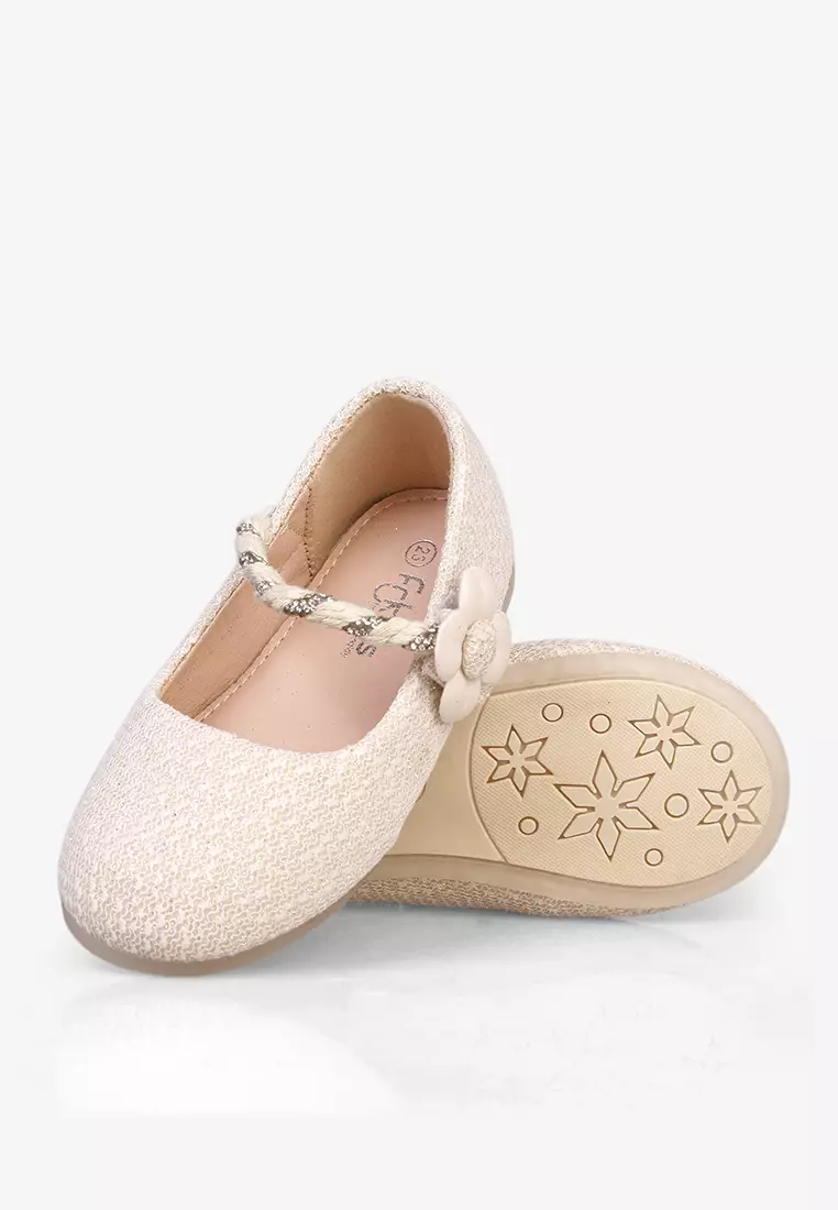 Sepatu Flatshoes Anak Baby Perempuan Warna Cream B.Cecil