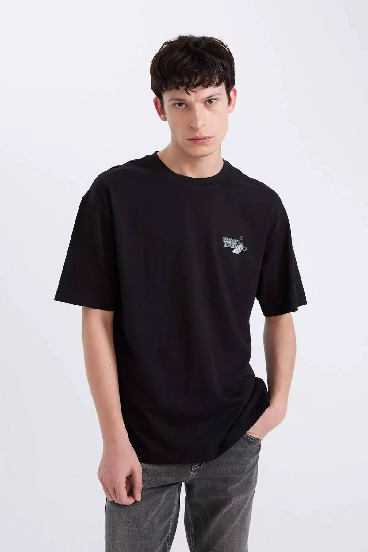 100% Cotton Looney Tunes Boxy Fit Crew Neck Back Printed Short Sleeve T-Shirt E0328Ax25Sp