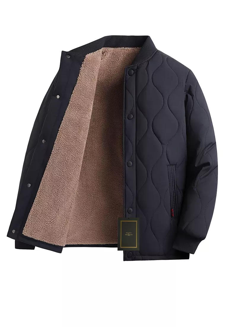 Fleece-lined Stand Collar Quilted Jacket CSCF-B51