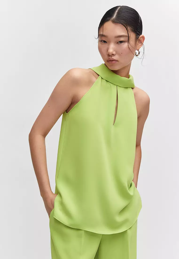 Lime green high neck on sale top