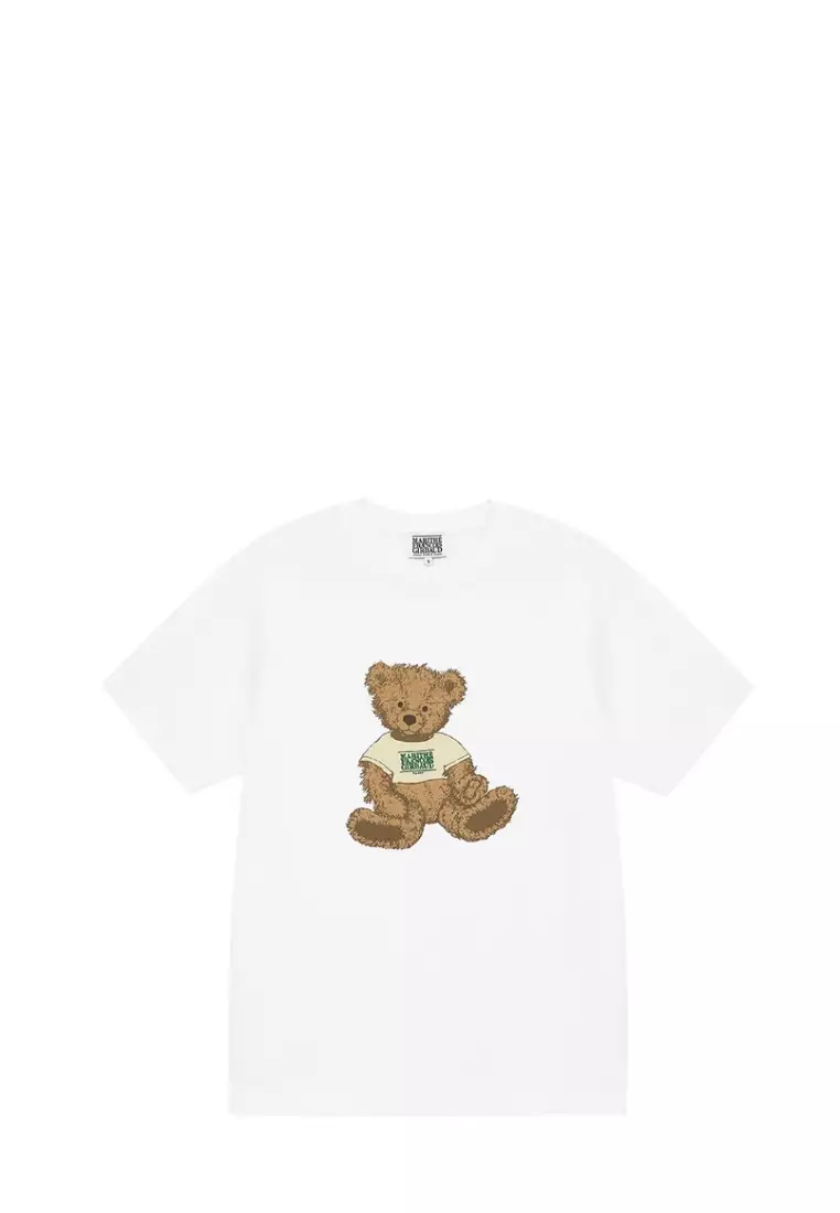 ★Marithe + Francois Girbaud★ DOODLE BEAR TEE white ITEM W DOODLE BEAR TEE white DOODLE BEAR TEE light heather