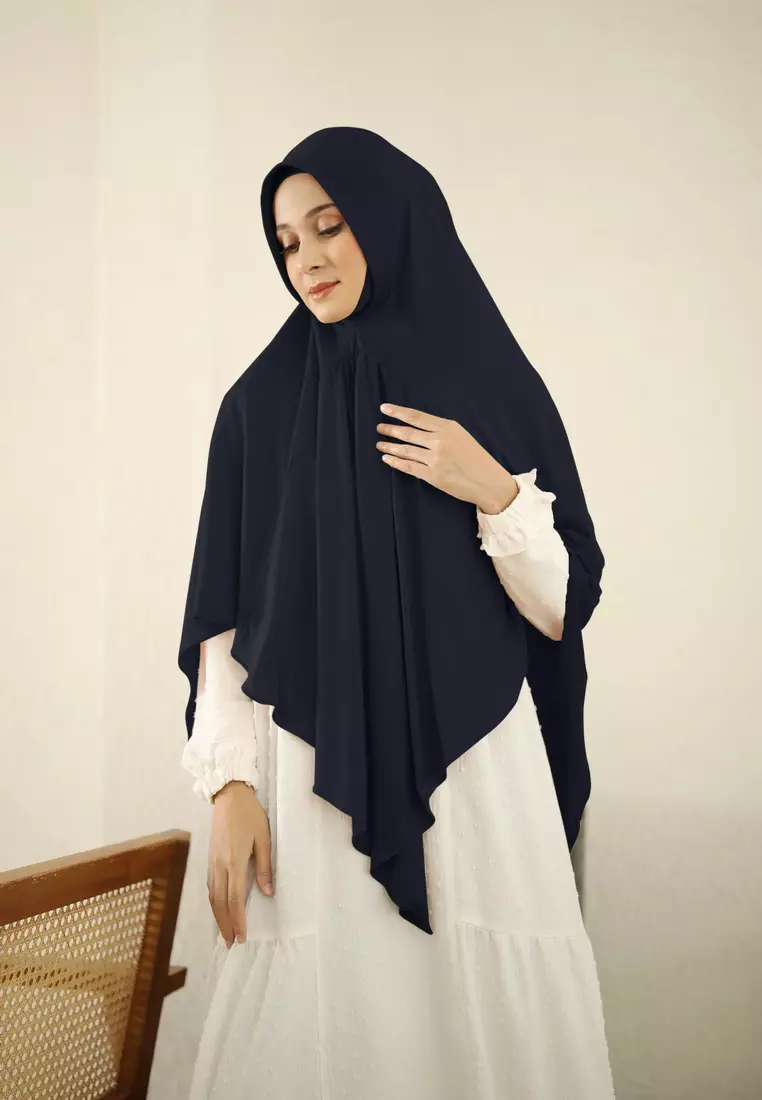 Kanira Bergo | Hijab Instan | Kerudung Umrah Hajj Jumbo - Dark Navy