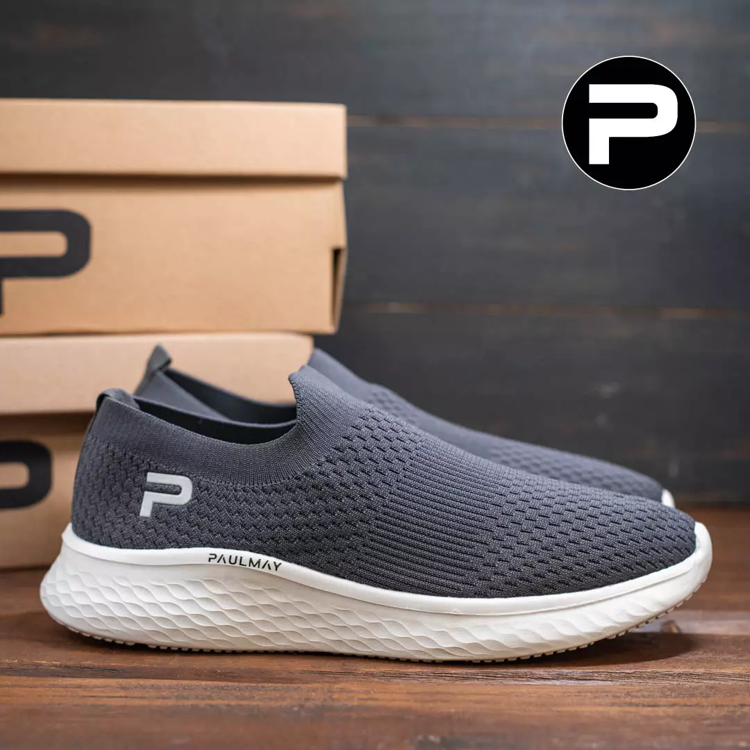 PAULMAY - Sepatu Slip On Running Pria Go Walk - Grey