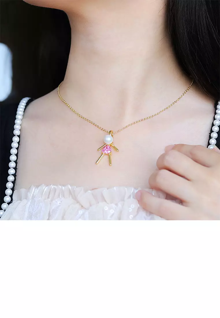 Color Blossom BB Star Pendant, Pink Gold, Cornelian And Diamond