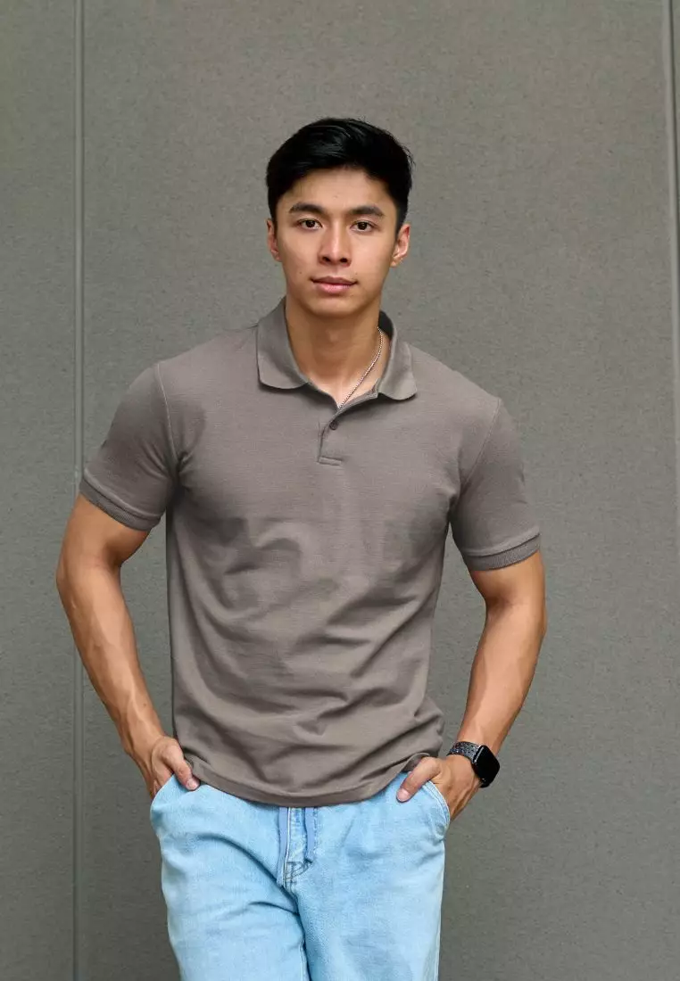 Kale Park Dark Grey 02/ Kaos Polo Pria Lengan Pendek Kerah / Polo Shirt Slim Fit