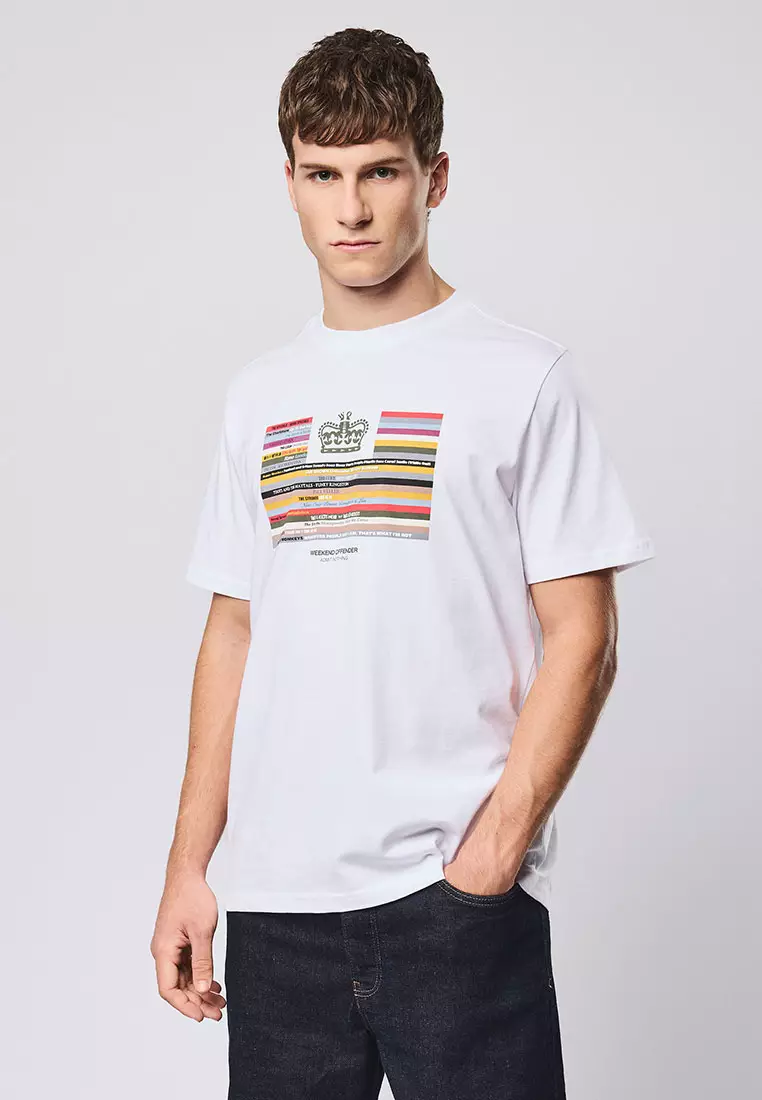 MENS WHITE VINYL GRAPHIC TEE