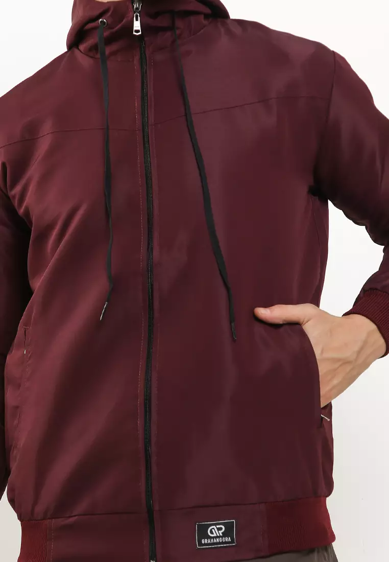 GRAHANGGRA Jaket Taslan Hoodie - Maroon