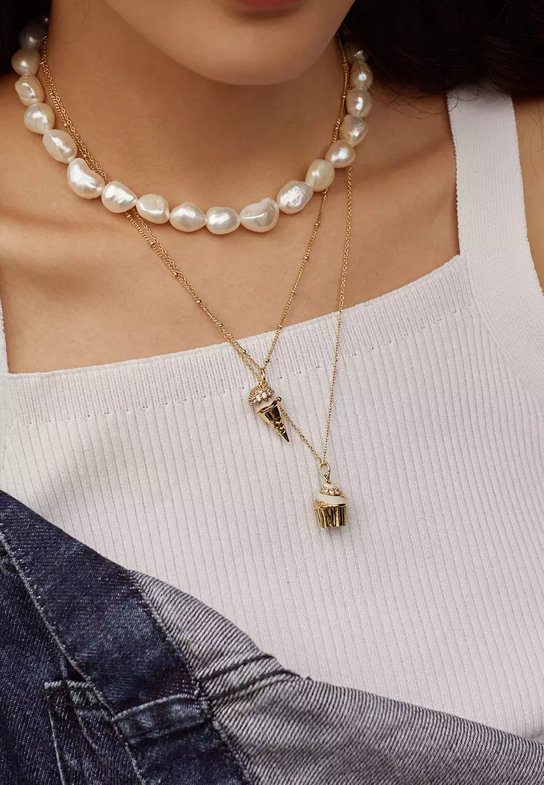 Cafe W+Co Sundae Cup Gold Necklace