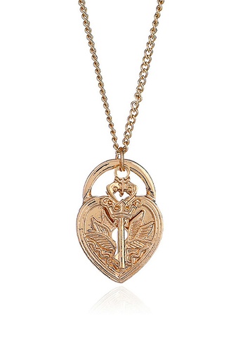 Urban Outlier gold Heart Shape Lock and Key Necklace 44545AC9C798F3GS_1
