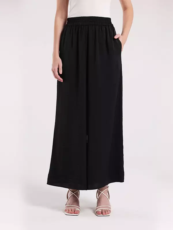 MINIMAL - Namata - Kulot Lebar Satin - Black Warna Black