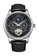 LIGE black and silver LIGE Unisex AUTOMATIC Stainless Steel Watch 44mm, Black Dial and Leather Strap B5586AC68B4393GS_1