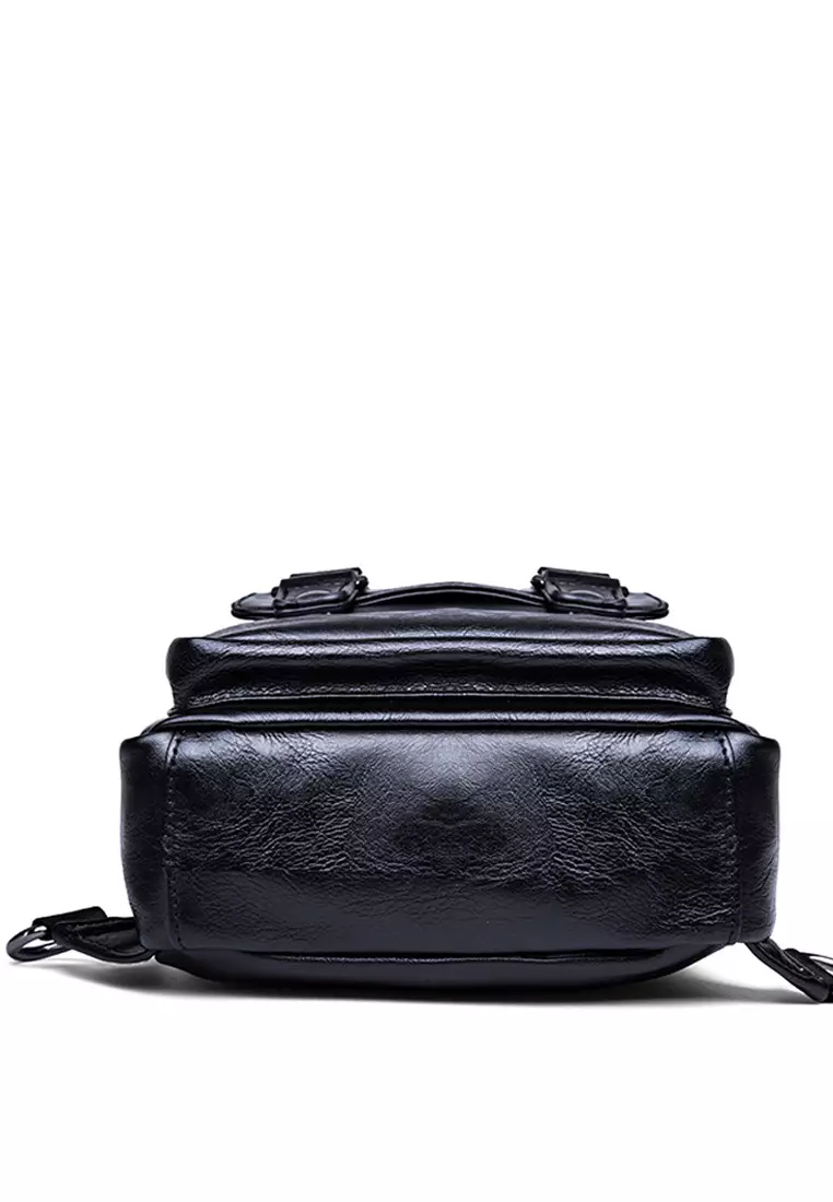 Functional Faux Leather Backpack ET6982