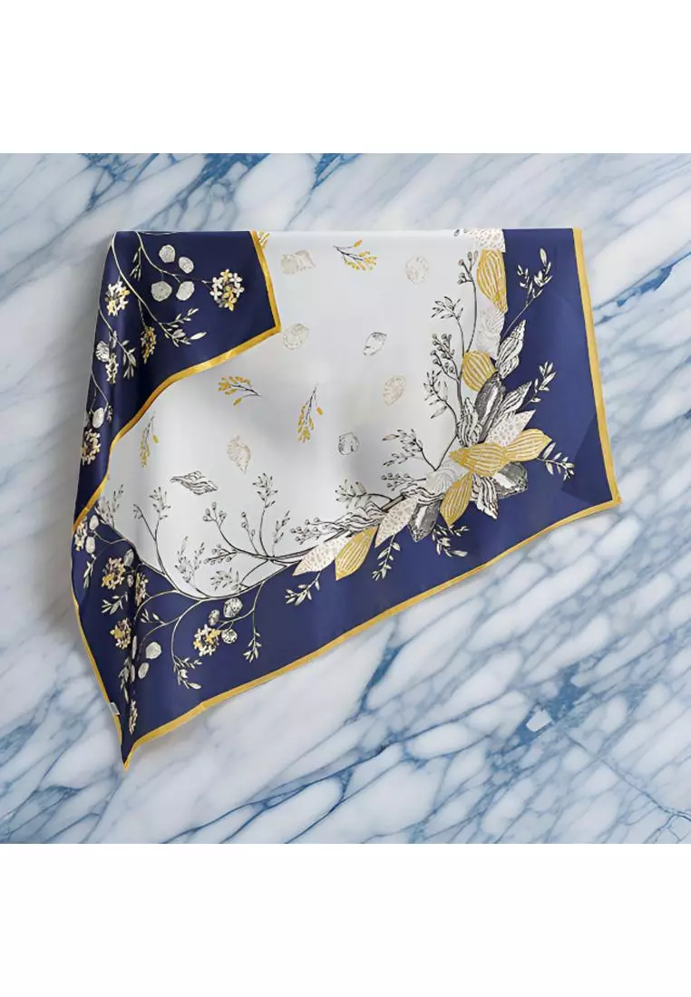 Luxury Silk Ladies' Large Scarf, Sun-Proof Crepe Satin, Premium Souvenir.