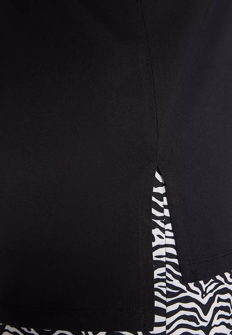 Plus Size Knitted Decollete, Padded T-Shirt