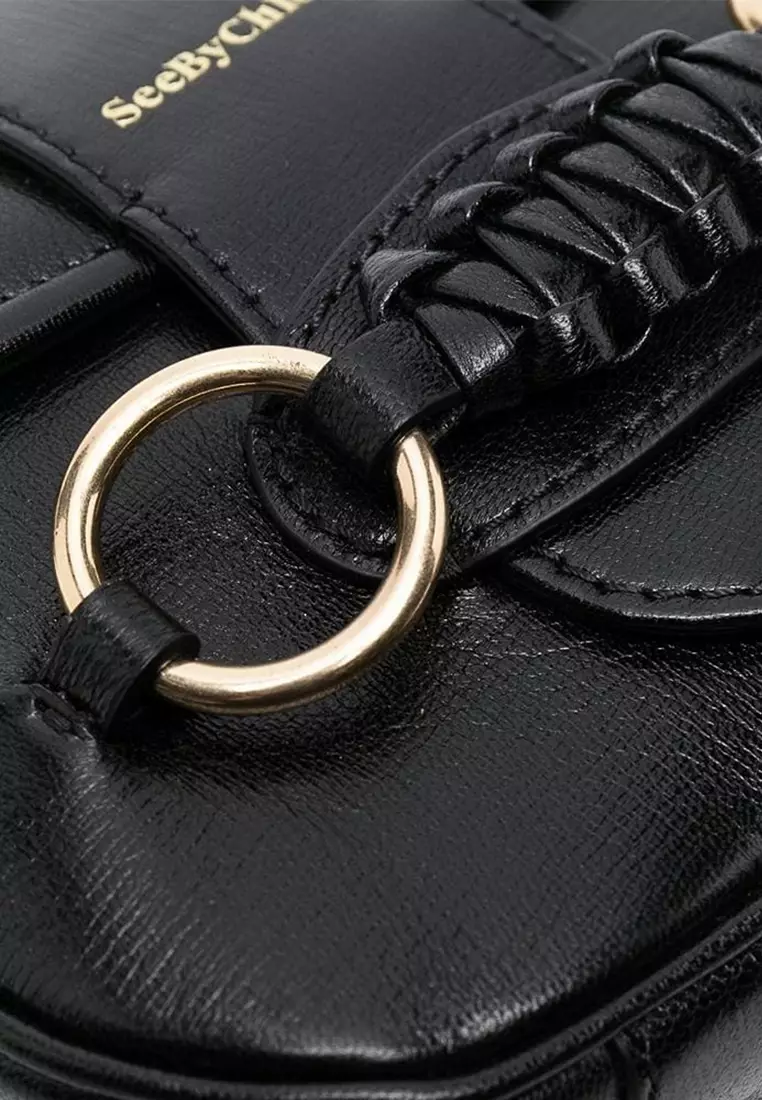 Saddie In Goatskin Shoulder Bag in Black