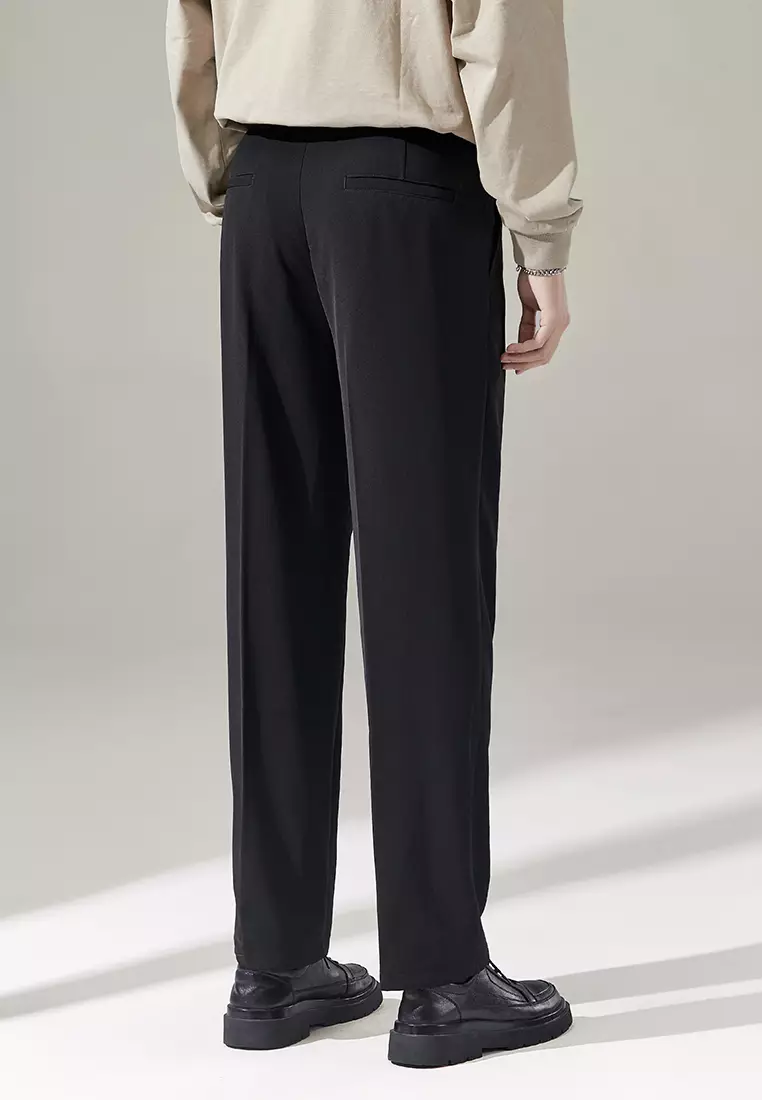 Adjustable Waist Buckle Suit Pants DF1017