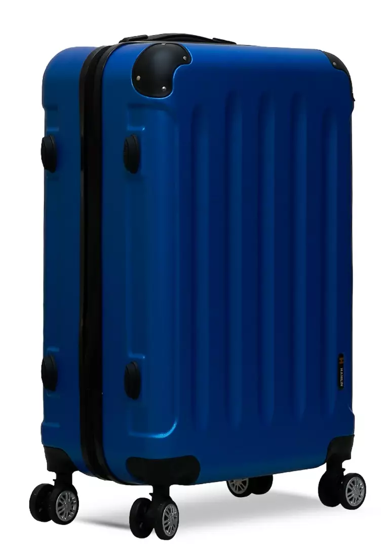Austin Koper Hardcase Unisex Size 24 Inch Suitcase Combination Lock Large Compartment Material ABS+PVC Coated ORIGINAL - Blue