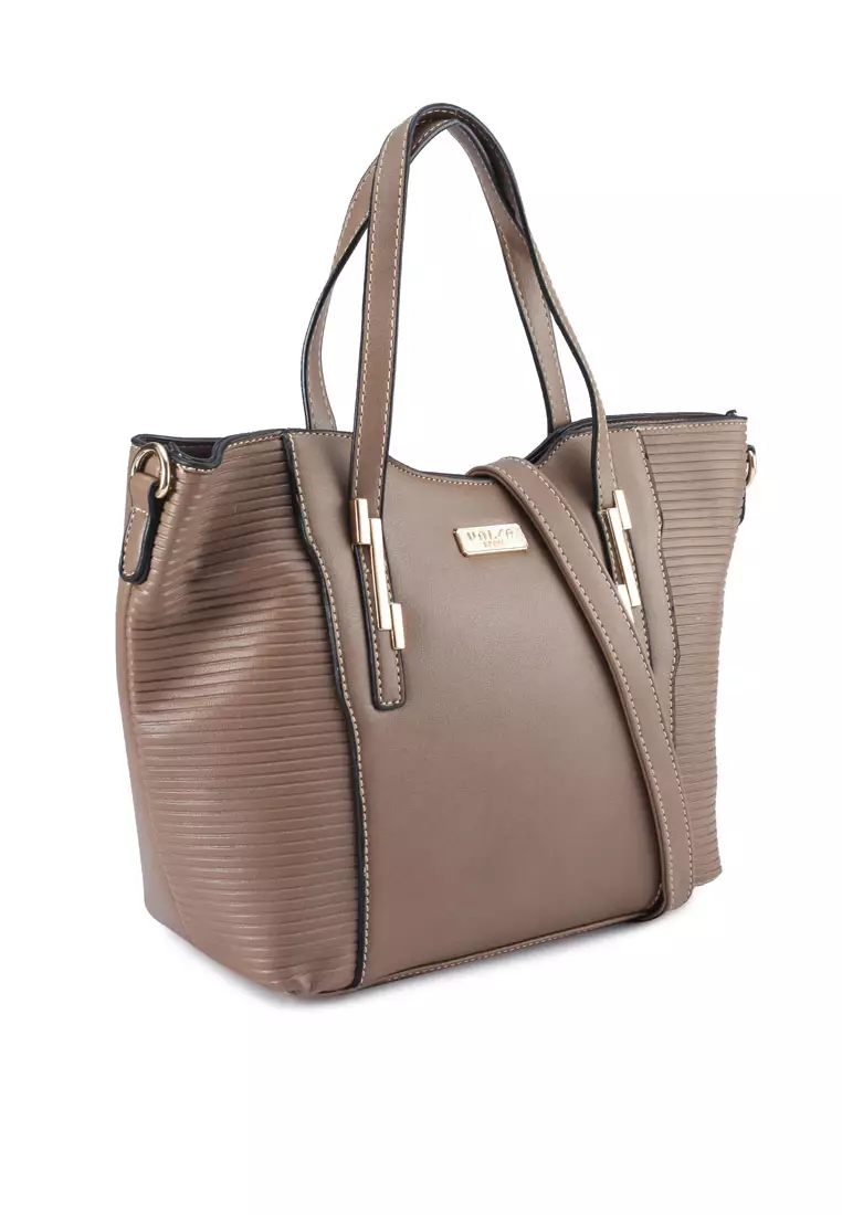 Debossed Convertible Top Handle Bag