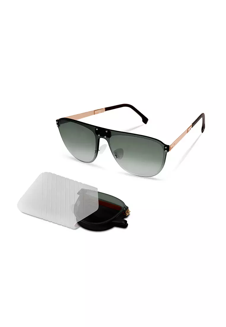 超輕極薄‧摺疊式太陽眼鏡 ROAV Halo O009 Brush Gold/G15 Gradient 14.42