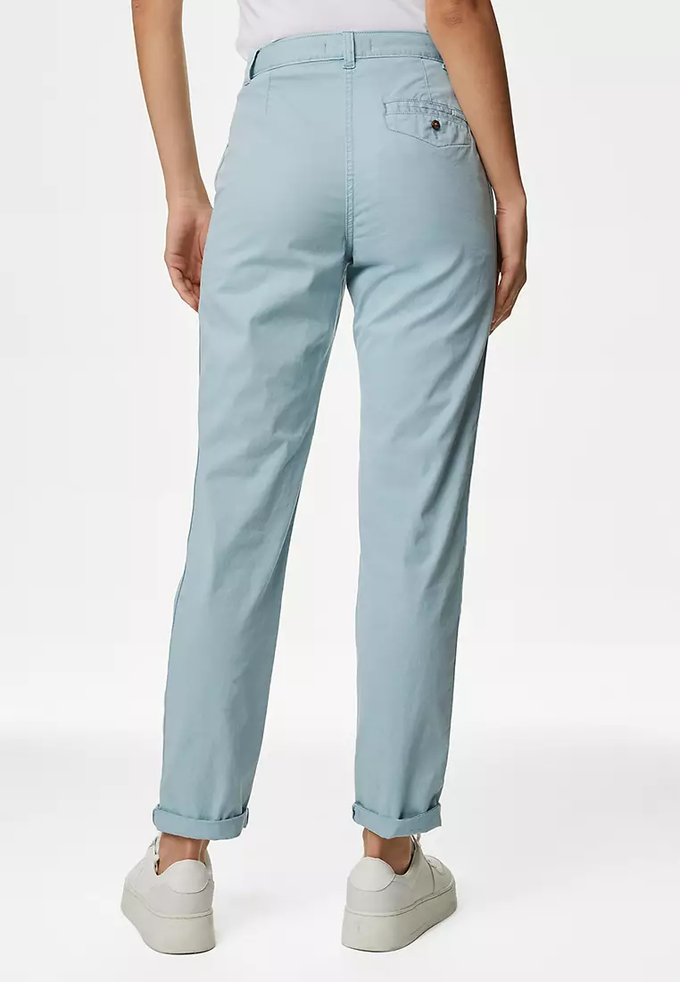 Cotton Rich Tea Dyed Slim Fit Chinos