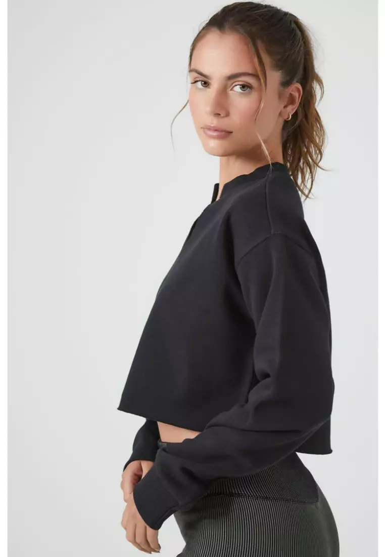 Cropped fleece pullover Clearance