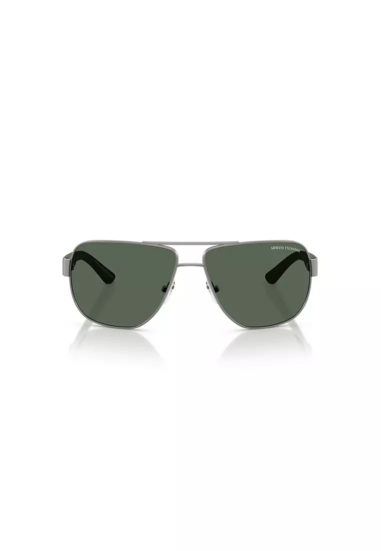 Men's Pilot Frame Matte Gunmetal Metal Sunglasses - AX2012S