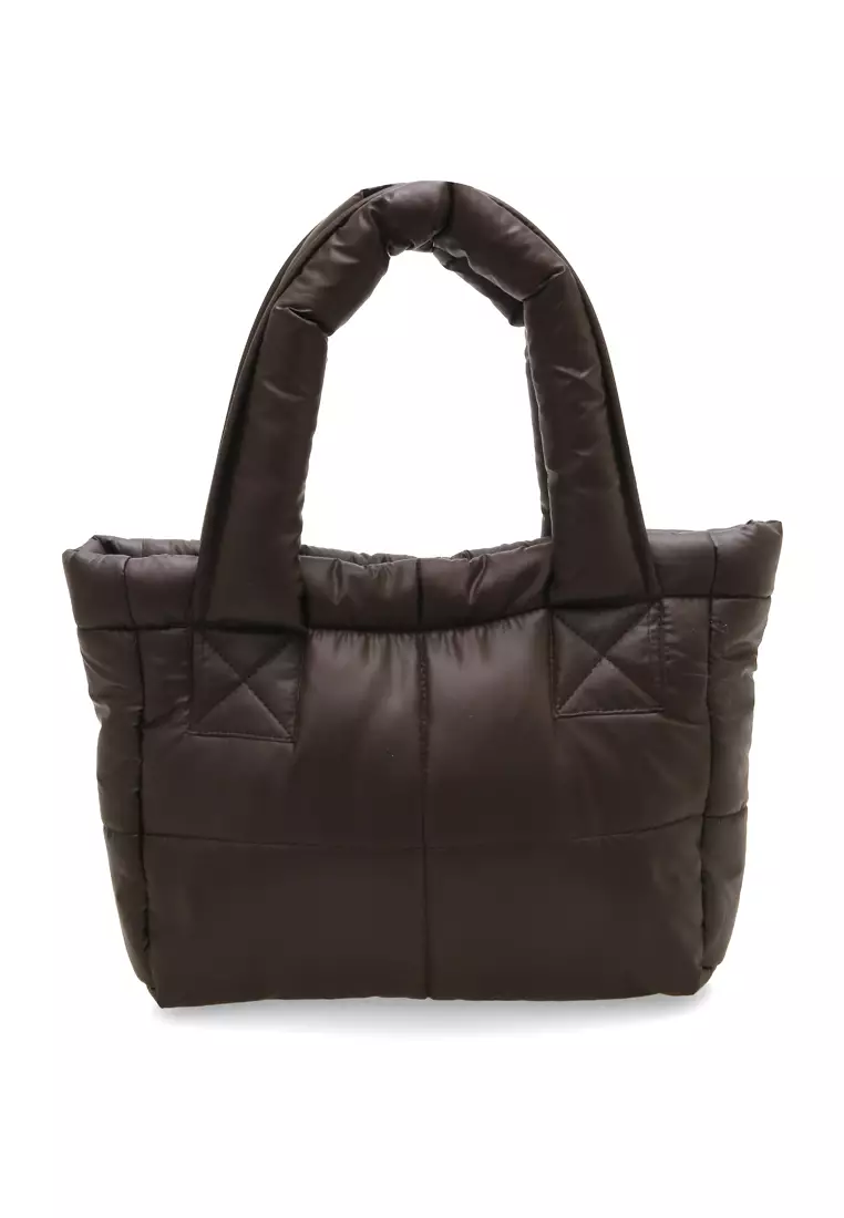 Angelina Pillow Puffy Bag Smooth Texture And High Quality - Dark brown