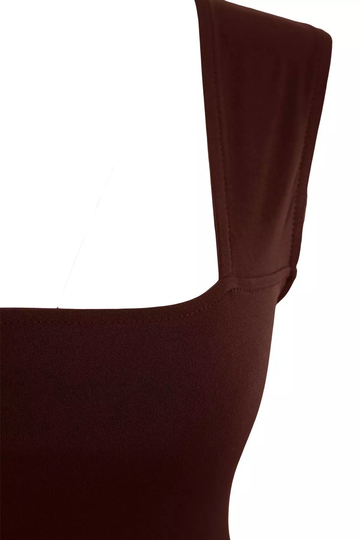Brown Square Collar Skater Sandy Plus Size Dress Tbbss26Ah00216