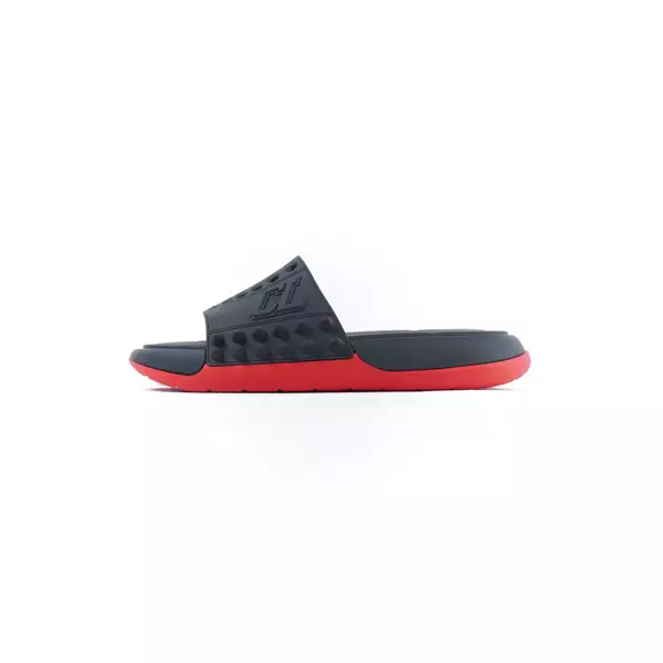 Sandal CHRISTIAN LOUBOUTIN TAKE IT EASY RED BLACK FLAT RUBBER SLIDE 100% ORIGINAL