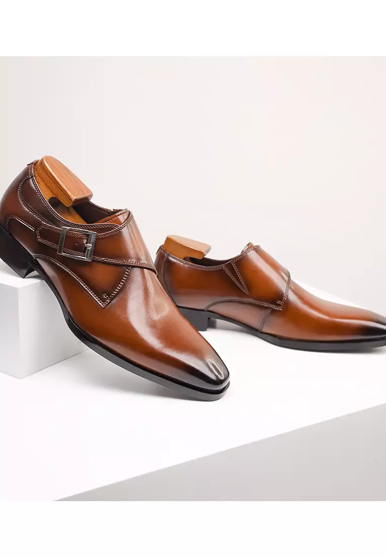 Business Leather Monk Strap Shoes MK5009-3