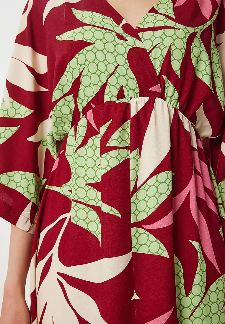 Wrap Patterned Summer Viscose Dress